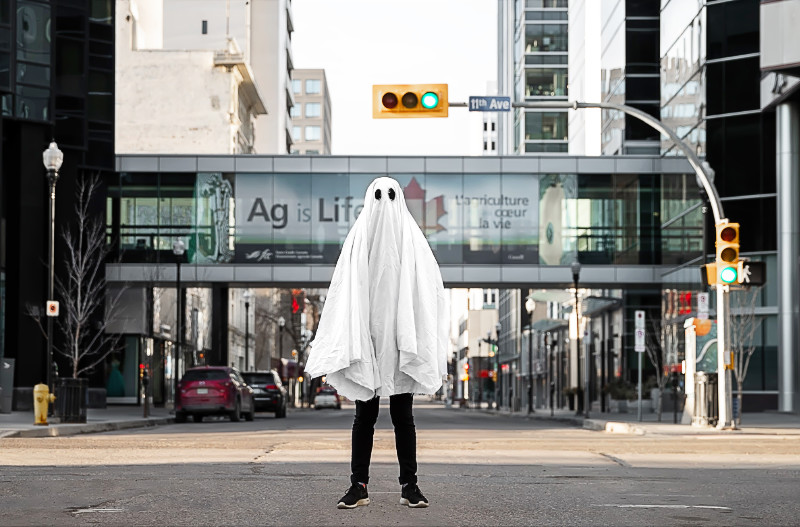 ghost in the city street